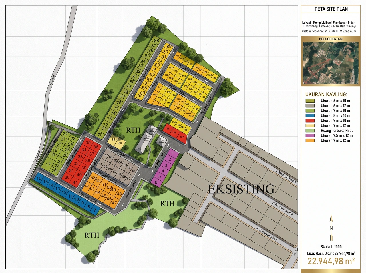 Rencana siteplan kawasan Bukit Flamboyan Indah 2
