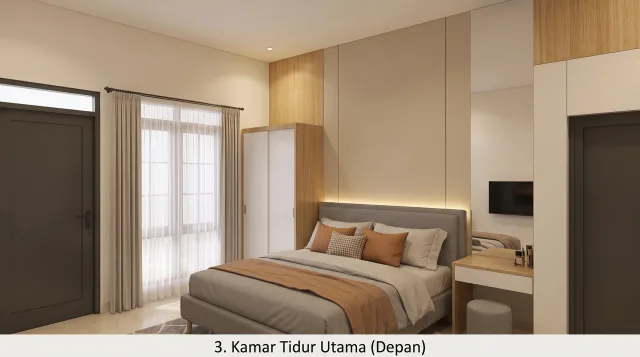 Ilustrasi tipe 36/60 - Kamar tidur utama