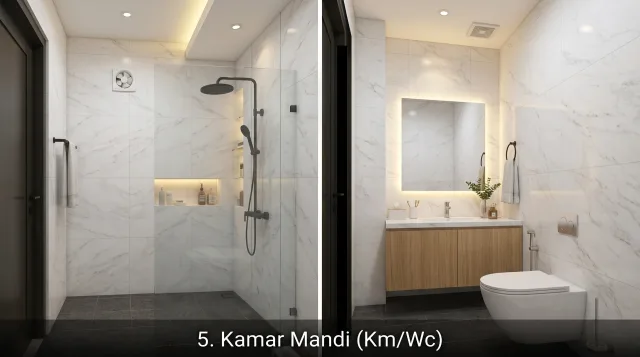 Ilustrasi tipe 36/90 - Kamar mandi